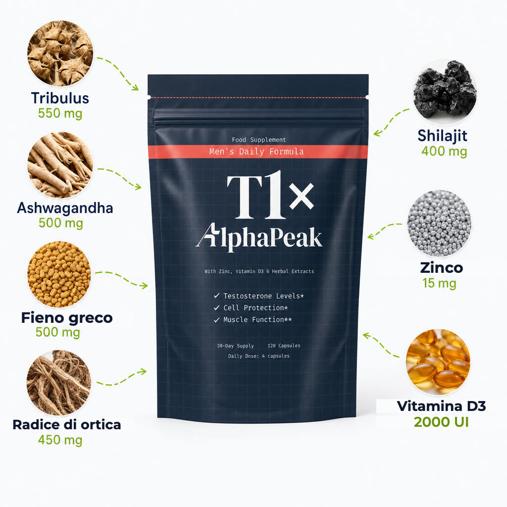 T1x: ogni ingrediente con il suo dosaggio in etichetta