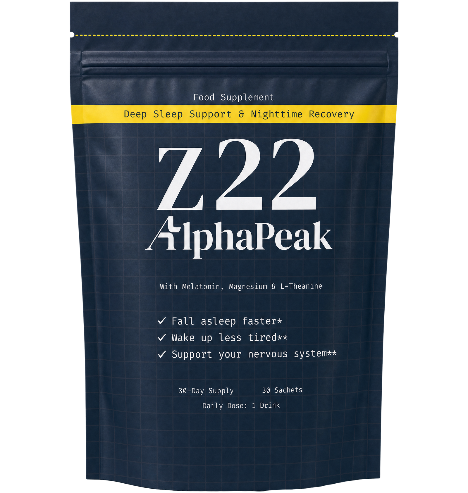 AlphaPeak Z22 pouch — Deep Sleep Support & Nighttime Recovery